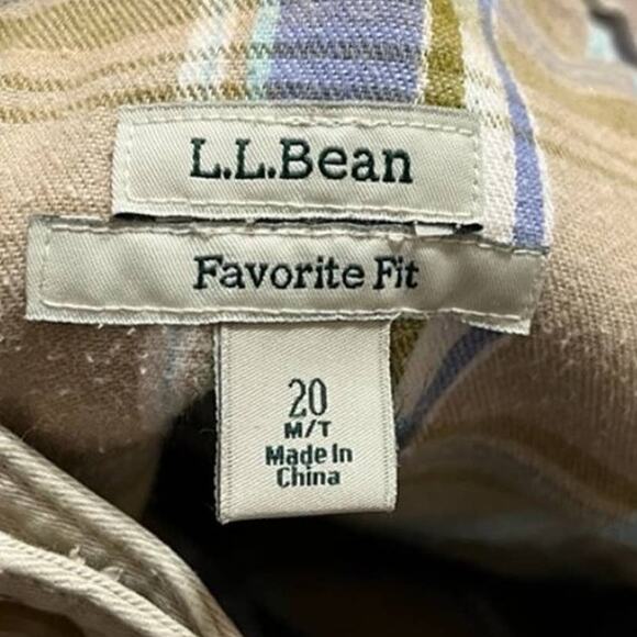 VTG L.L. BEAN Flannel Lined Straight Leg Utility Cargo Pants in Khaki SZ 16 TALL - Picture 7 of 10